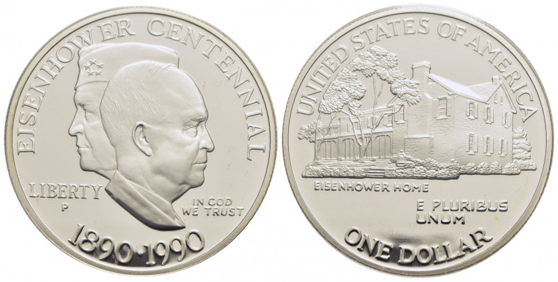STATI UNITI D'AMERICA. Dollaro - 1990 P - Eisenhower centenario - AG Kr. 227 Pro...