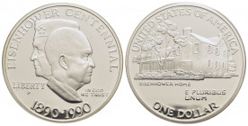 STATI UNITI D'AMERICA. Dollaro - 1990 P - Eisenhower centenario - AG Kr. 227 Proof - FDC
