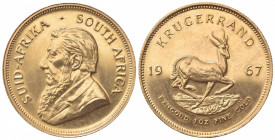 SUD AFRICA. Repubblica. 1 Krugerrand 1967. Au (32.5mm, 34.05g). KM 73; Fr. B1. SPL