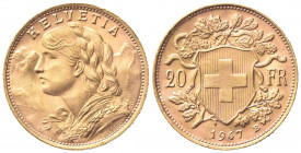 SVIZZERA. 20 Franchi 1947. Au (21mm, 6.46g). Berna. KM 35.1; Fr. 499. qSPL
