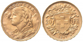 SVIZZERA. 20 Franchi 1947. Au (21mm, 6.46g). Berna. KM 35.1; Fr. 499. BB+