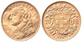 SVIZZERA. 20 Franchi 1947. Au (21mm, 6.46g). Berna. KM 35.1; Fr. 499. BB+