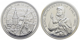 SVIZZERA. 50 Franchi - 1995 - Thun - AG Kr. S46 Proof Segnetti sull'oblò di plastica - FDC