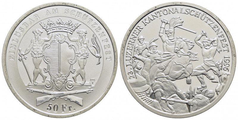 SVIZZERA. 50 Franchi - 1996 - Lucerna - AG Kr. S48 Proof - FDC
