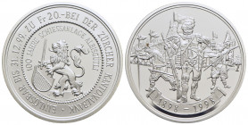 SVIZZERA. 20 Franchi - 1998 - Albisgutli - AG RR Bruce S55 Proof Con certificato - FDC