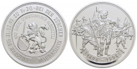 SVIZZERA. 20 Franchi - 1998 - Albisgutli - AG RR Bruce S55 Proof Con certificato - FDC