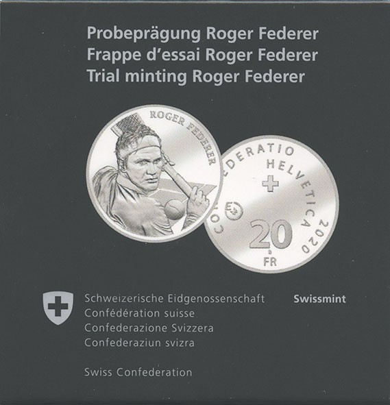 SVIZZERA. Confederazione - 20 Franchi 2020 Prova - Roger Federer AG
FS.