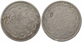 TURCHIA. Abdul Mejid AH 1255-1277 / (1839-1861). 20 Kurush Ag (23,30 g). Contromarca. KM#675. BB