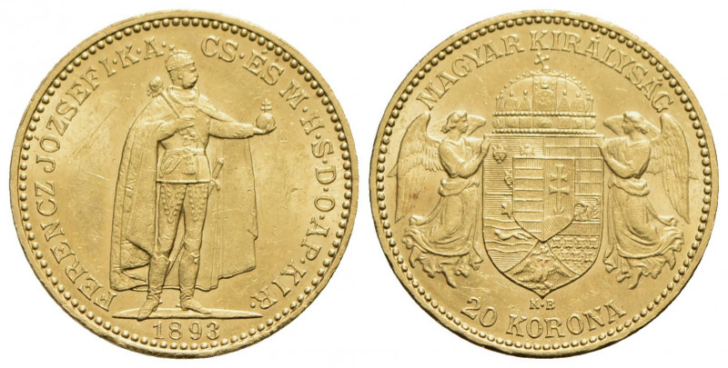UNGHERIA - Francesco Giuseppe (1848-1916) - 20 Corone - 1893 - (AU g. 6,77) Kr. ...