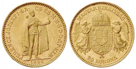 UNGHERIA. Francesco Giuseppe (1848-1916). 20 Corone 1898. Au (21mm, 6.78g). Huszár 2198; KM 486; Fr. 250. SPL