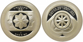 URUGUAY. 5000 Nuevos Pesos 1987. AG. KM#91. Proof.