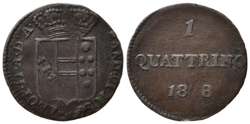 FIRENZE. Leopoldo II di Lorena. Granducato di Toscana. 1 Quattrino 1838 (senza 3...