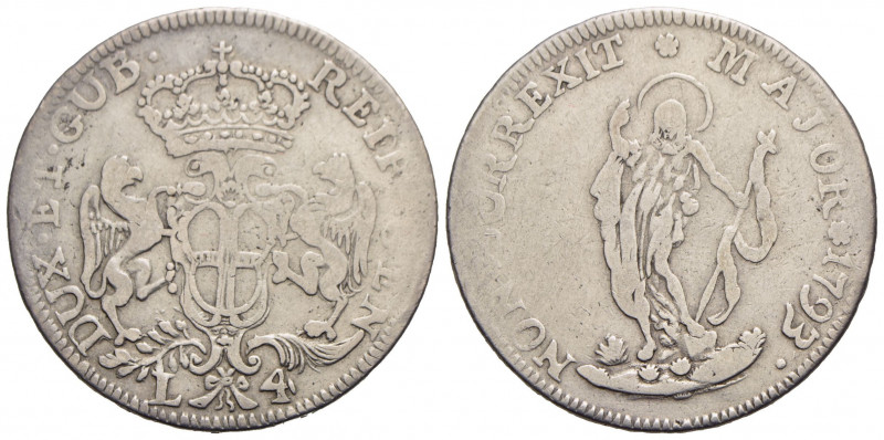 GENOVA - Dogi Biennali (terza fase, 1637-1797) - 4 Lire - 1793 - AG R CNI 12; Mo...