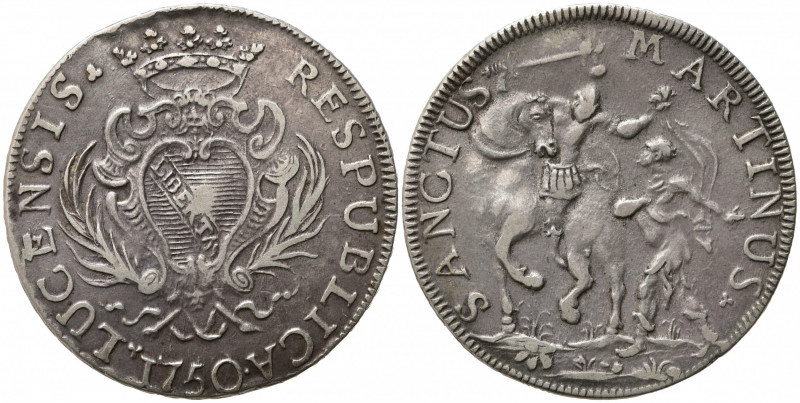 LUCCA. Repubblica (1369-1799). Scudo 1750. Ag (26.54 g). MIR 237/10. qBB.