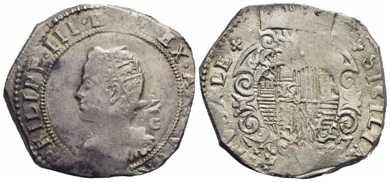 NAPOLI - Filippo III (1598-1621) - Mezzo ducato - 1609 - Busto a s. - R/ Stemma ...