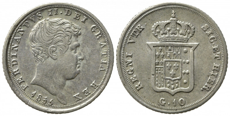 NAPOLI. Ferdinando II di Borbone (1830-1859). 10 Grana 1835. Ag. Magliocca 631. ...