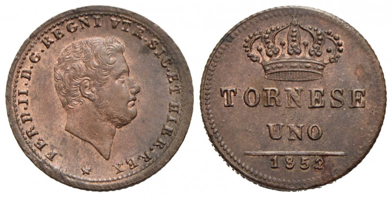 NAPOLI - Ferdinando II di Borbone (1830-1859) - Tornese - 1852 - CU P.R. 293; Mo...