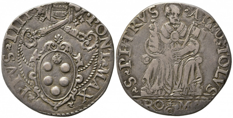 ROMA. Pio IV (1559-1565). Testone Ag (7,96 g). MIR 1053/5. qBB