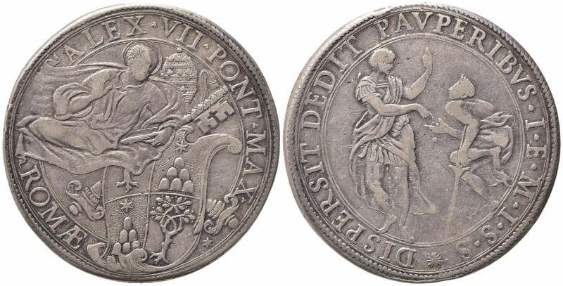 ROMA. Alessandro VII (1655-1667). Piastra con San Tommaso da Villanova. Ag (31,7...