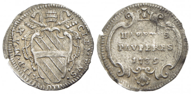 ROMA - Clemente XII (1730-1740) - Grosso - 1739 A. X - Stemma a targa ovale - R/...