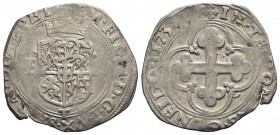 Emanuele Filiberto (1553-1580) - Bianco - 1573 Torino - Scudo inquartato - R/ Croce mauriziana - MI MIR 520aa - BB+