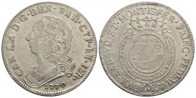 Carlo Emanuele III (1730-1773) - Mezzo scudo - 1770 - AG RR Mont. 188 - BB-SPL