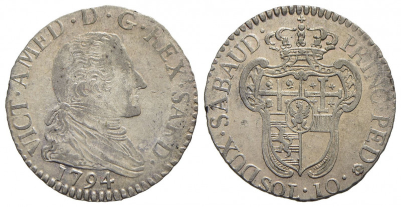 Vittorio Amedeo III (1773-1796) - 10 Soldi - 1794 - MI Mont. 376 Ottima argentat...