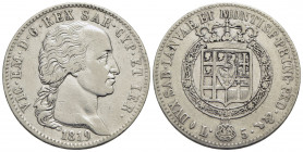 Vittorio Emanuele I (1802-1821) - 5 Lire - 1819 - AG R Pag. 13; Mont. 27 - MB-BB