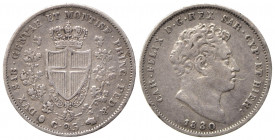 Carlo Felice (1821-1831). 25 centesimi 1830 Torino. Ag. Gig. 105 - R2. BB
