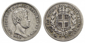 Carlo Alberto (1831-1849) - 25 Centesimi - 1833 G - AG RR Pag. 331; Mont. 207 - BB