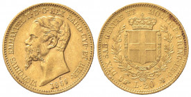 Vittorio Emanuele II (1849-1861). 20 Lire 1859. Au (21mm, 6.44g). Torino. Pagani 355; Gigante 18. BB+