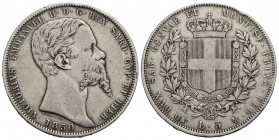 Vittorio Emanuele II (1849-1861) - 5 Lire - 1850 T - AG RR Pag. 371; Mont. 40 - MB-BB
