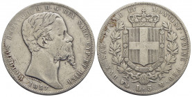 Vittorio Emanuele II (1849-1861) - 5 Lire - 1857 G - AG RR Pag. 383; Mont. 55 - qBB