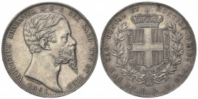 Vittorio Emanuele II (1849-1861). 5 Lire 1861. Ar (37mm, 25.01g). Torino. Pagani 390; Gig. 50. BB+