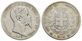 Vittorio Emanuele II (1849-1861) - Lira - 1860 M - AG Pag. 416; Mont. 90 - MB
