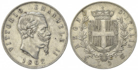 Vittorio Emanuele II (Re d'Italia, 1861-1878). 5 Lire 1862. Ar (37mm, 24.95g). Torino. Pagani 484; Gigante 34. BB+