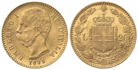 Umberto I (1878-1900). 20 Lire 1893. Au (21mm, 6.46g). Roma. Pagani 587; Gigante 21. BB+