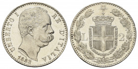Umberto I (1878-1900). 2 lire 1882. Ag. Gig. 26. SPL-FDC