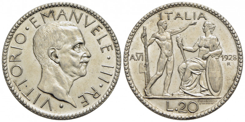 Vittorio Emanuele III (1900-1943) - 20 Lire - 1928 A VI Littore - AG R Pag. 673;...