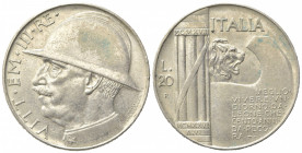 Vittorio Emanuele III (1900-1943). 20 Lire 1928. Ar (35mm, 20.05g). Roma. Pagani 680; Gigante 44. BB+