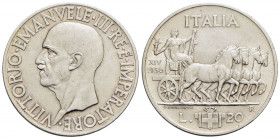 Vittorio Emanuele III (1900-1943) - 20 Lire - 1936 XIV Impero - AG R Pag. 681; Mont. 78 Segnetti al D/ - SPL-FDC