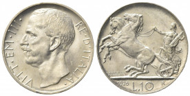 Vittorio Emanuele III (1900-1943). 10 Lire 1926. Ar (26.5mm, 10.00g). Roma. Pagani 691; Gigante 55. qSPL