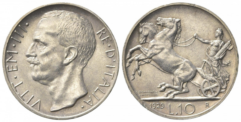 Vittorio Emanuele III (1900-1943). 10 Lire 1929. Ar (26.5mm, 10.07g). Roma. Paga...