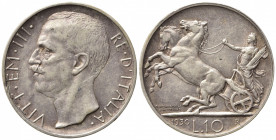 Vittorio Emanuele III (1900-1943). 10 lire 1930 "Biga". Gig. 59. BB+