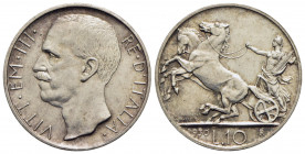 Vittorio Emanuele III (1900-1943) - 10 Lire - 1930 Biga - AG R Pag. 695; Mont. 95 Principio di patina iridescente - FDC