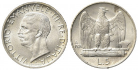 Vittorio Emanuele III (1900-1943). 5 Lire 1928. Ar (23mm, 5.00g). Roma. Pagani 711; Gigante 75. BB+ - qSPL