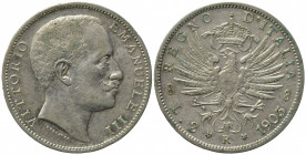 Vittorio Emanuele III (1900-1943). 2 lire 1905 "Aquila Sabauda". Ag. Gig. 93. SPL