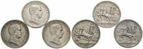 Vittorio Emanuele III (1900-1943) - 2 Lire - 1916 Quadriga briosa - AG Pag. 739; Mont. 156 Lotto di tre monete - Varie