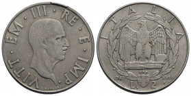 Vittorio Emanuele III (1900-1943) - 2 Lire - 1940 XVIII Impero - Ac NC Esubero di metallo al bordo /D Antimagnetica - BB+