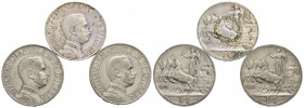 Vittorio Emanuele III (1900-1943) - Lira - 1913 Quadriga veloce - AG Pag. 772; Mont. 198 Lotto di tre monete - BB÷SPL